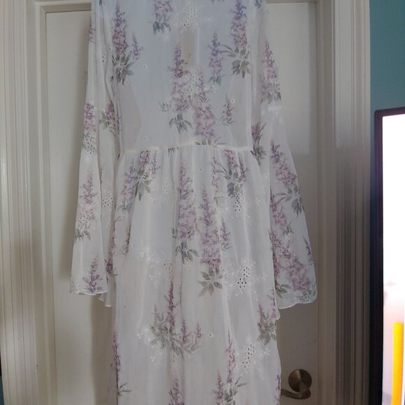 ACOA Collection Fairy Whimsical Coquette Embroidered Sheer Floral L - Picture 7 of 12